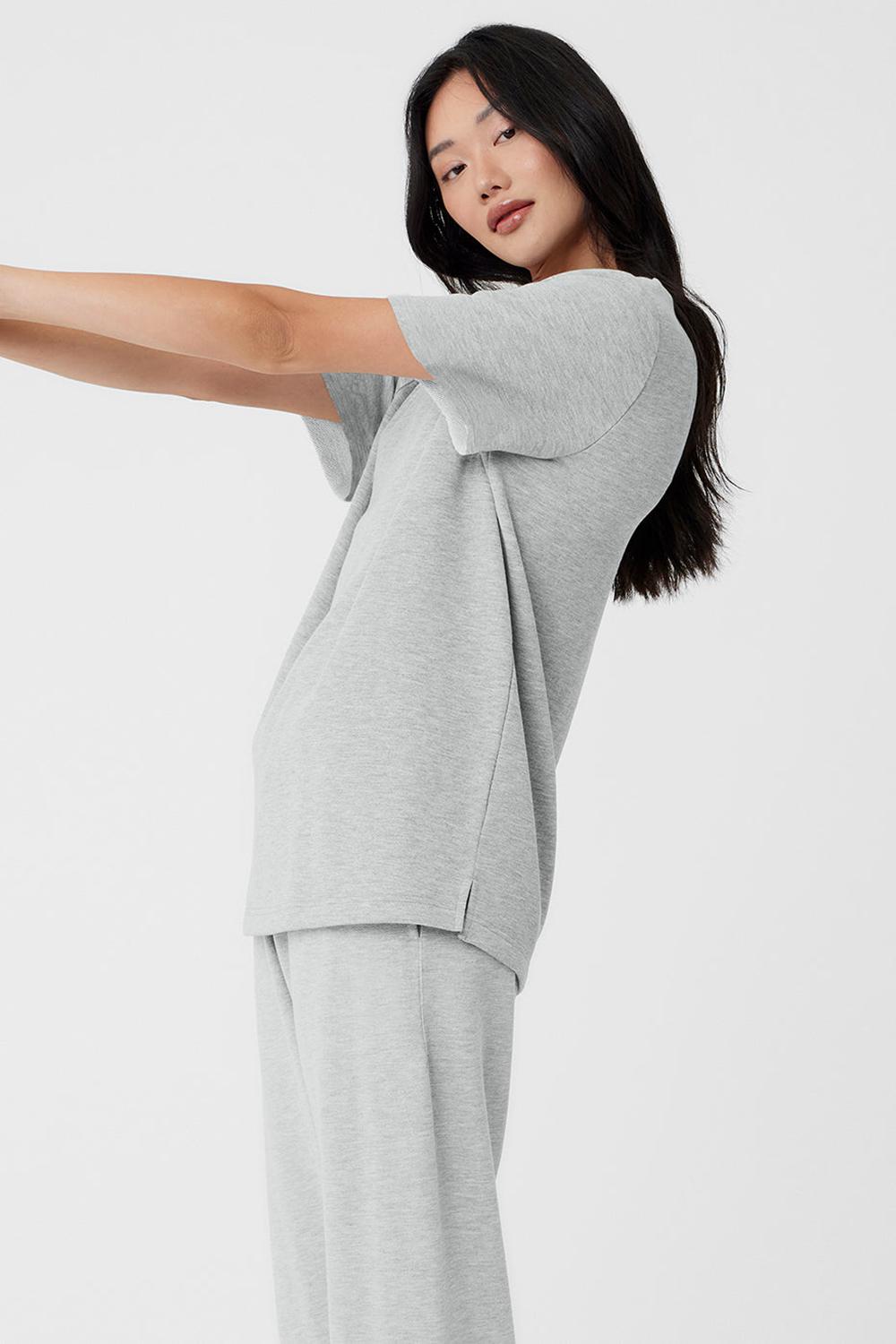 Alo Yoga Chill Naisten Short Sleeve Harmaat | Suomi  8291-BLAEJ