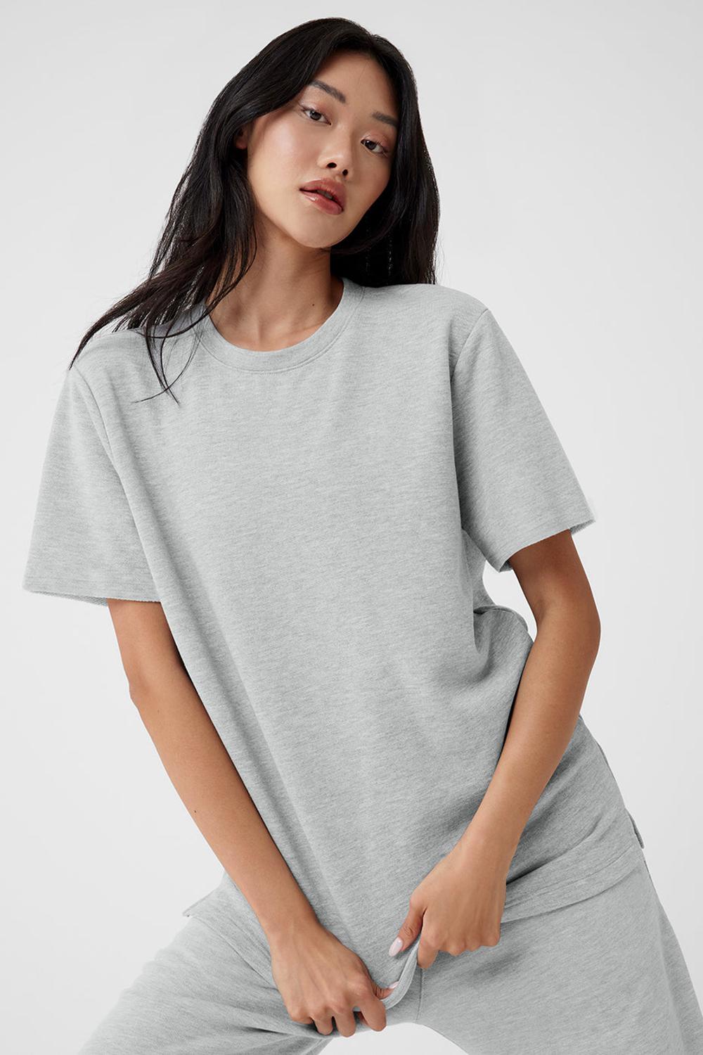 Alo Yoga Chill Naisten Short Sleeve Harmaat | Suomi  8291-BLAEJ