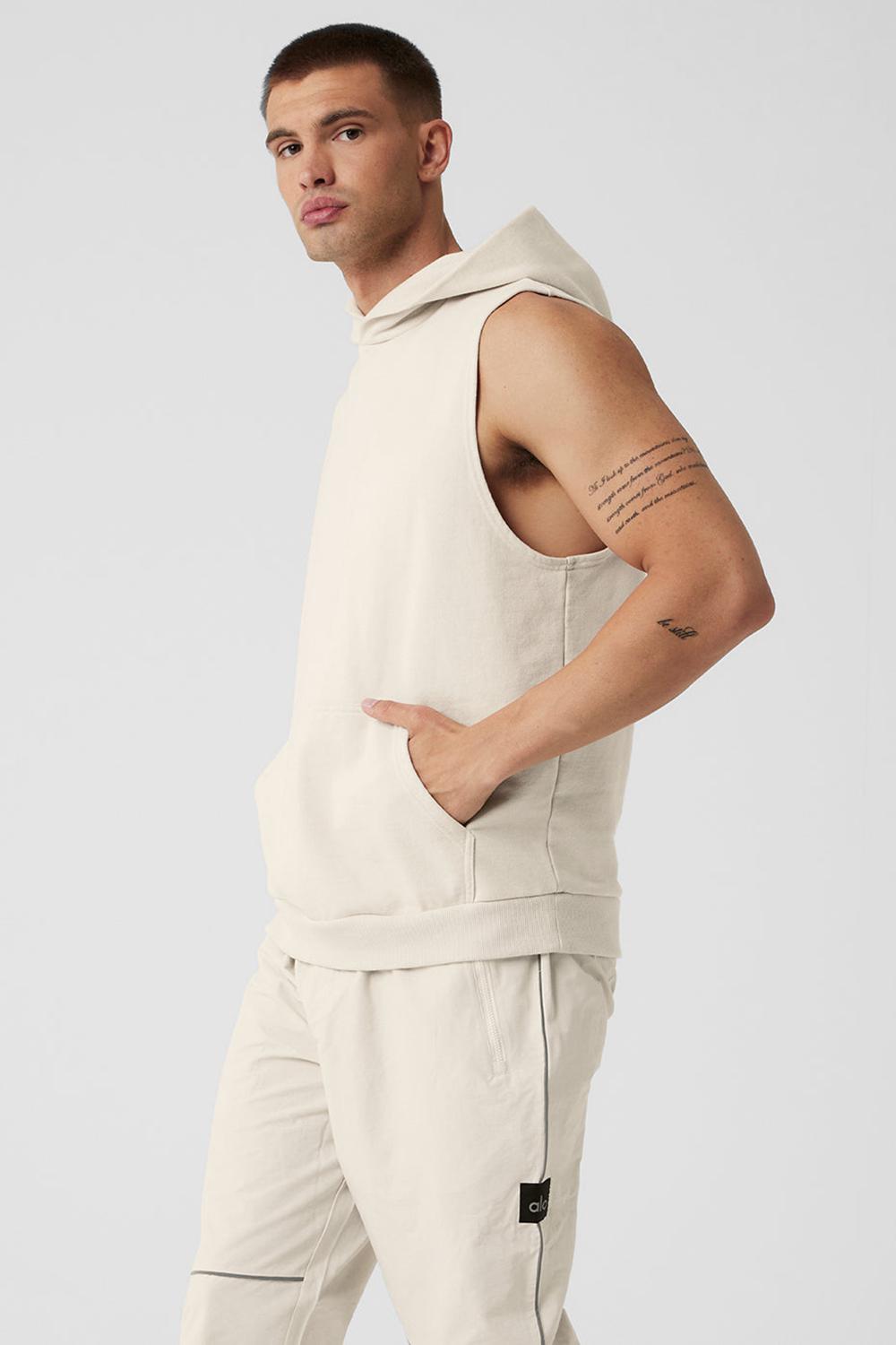 Alo Yoga Chill Sleeveless Miesten Huppari Bone | Suomi  5396-NJKXF