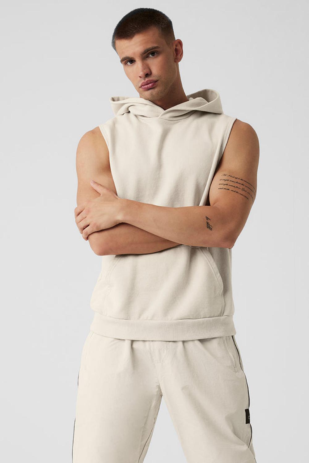 Alo Yoga Chill Sleeveless Miesten Huppari Bone | Suomi  5396-NJKXF