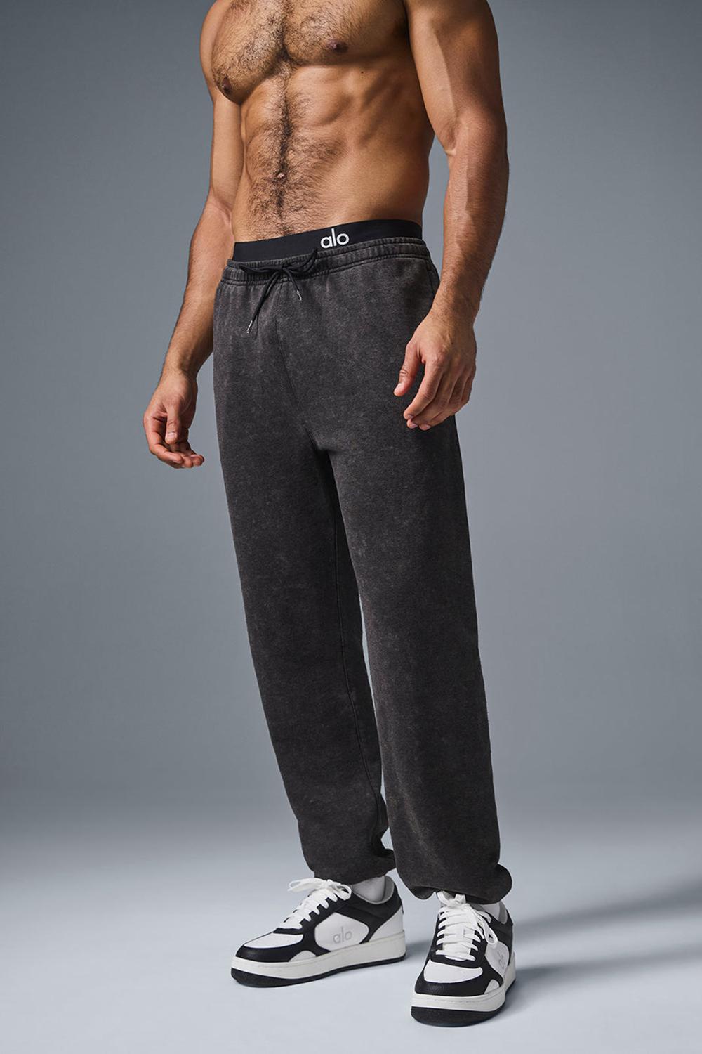 Alo Yoga Chill Vintage Wash Miesten Collegehousut Mustat Pesu | Suomi  3475-ALBXY