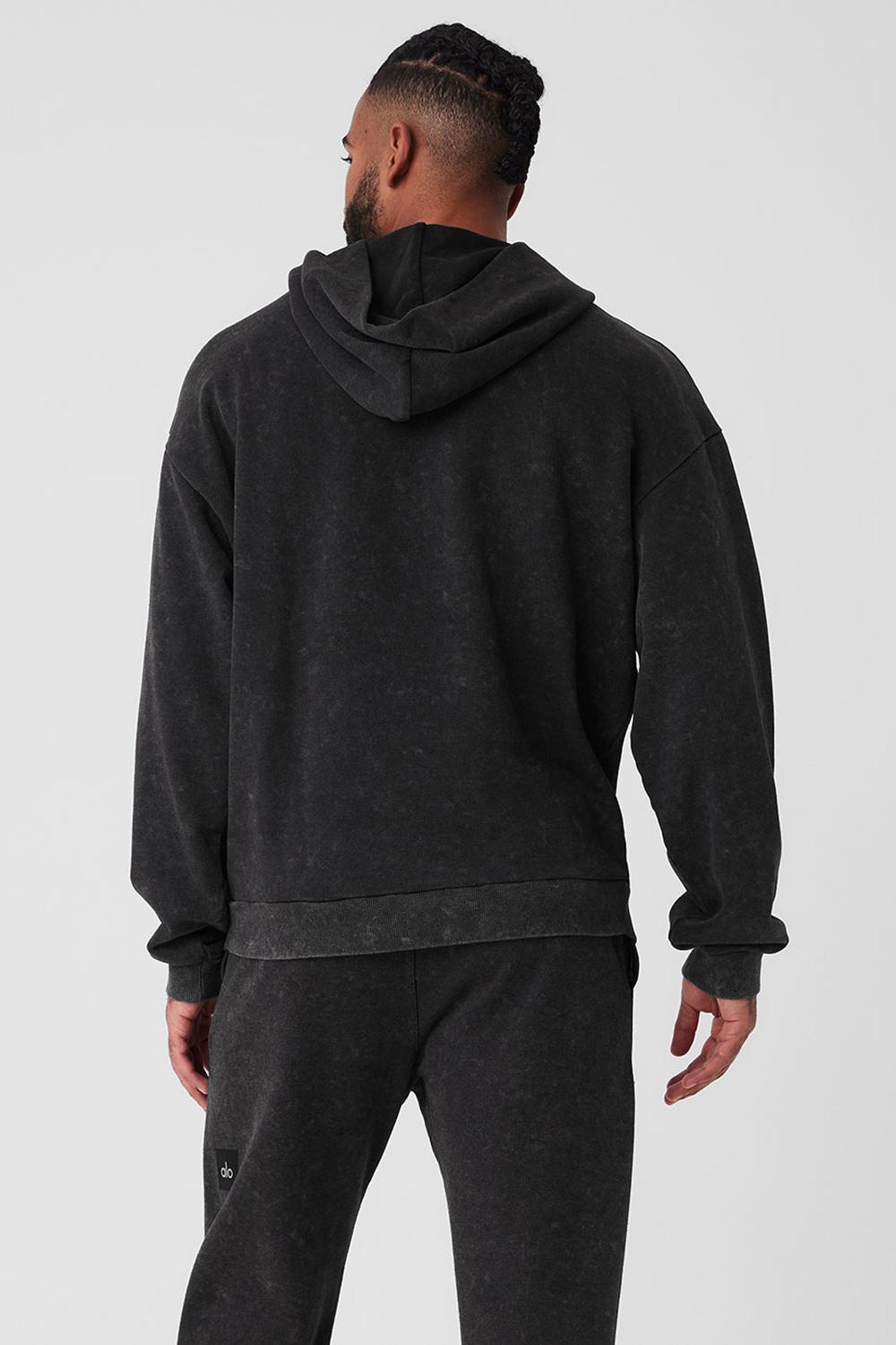 Alo Yoga Chill Vintage Wash Miesten Huppari Mustat Pesu | Suomi  4596-OCJBT