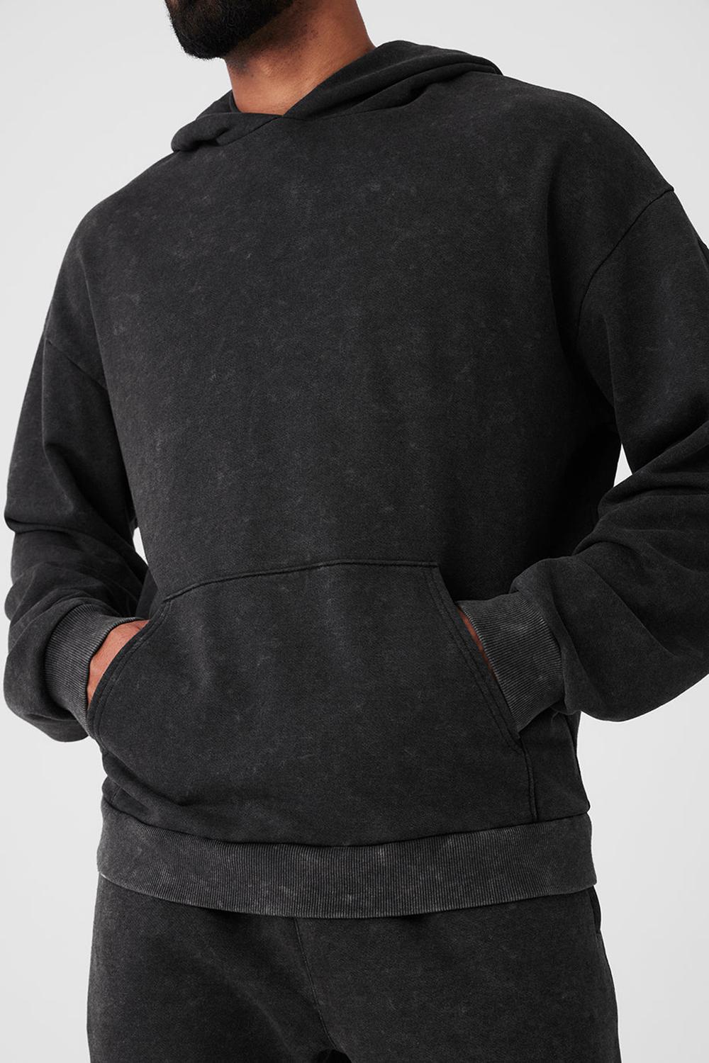 Alo Yoga Chill Vintage Wash Miesten Huppari Mustat Pesu | Suomi  4596-OCJBT
