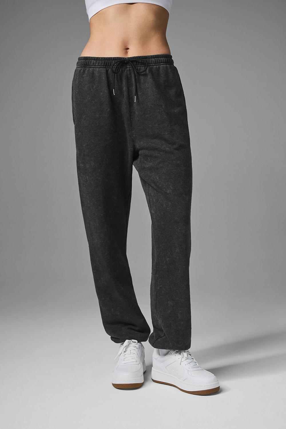 Alo Yoga Chill Vintage Wash Naisten Collegehousut Mustat Pesu | Suomi  5142-ZKQBS