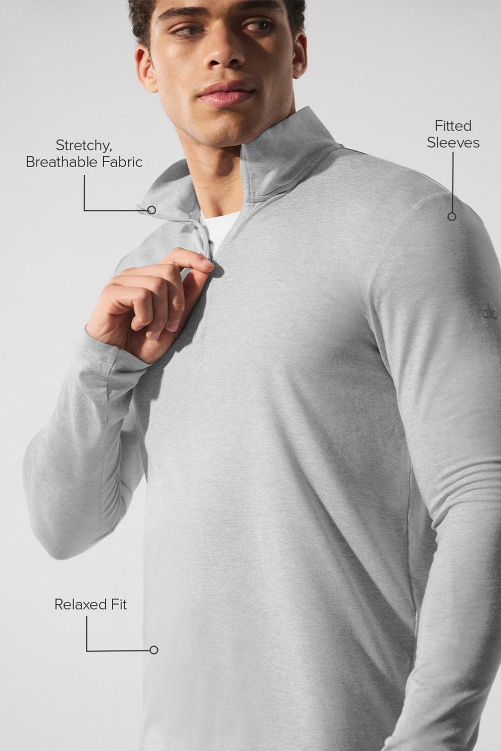 Alo Yoga Conquer 1/4 Zip Reform Miesten Pitkähihainen Harmaat | Suomi  9321-QNSMV