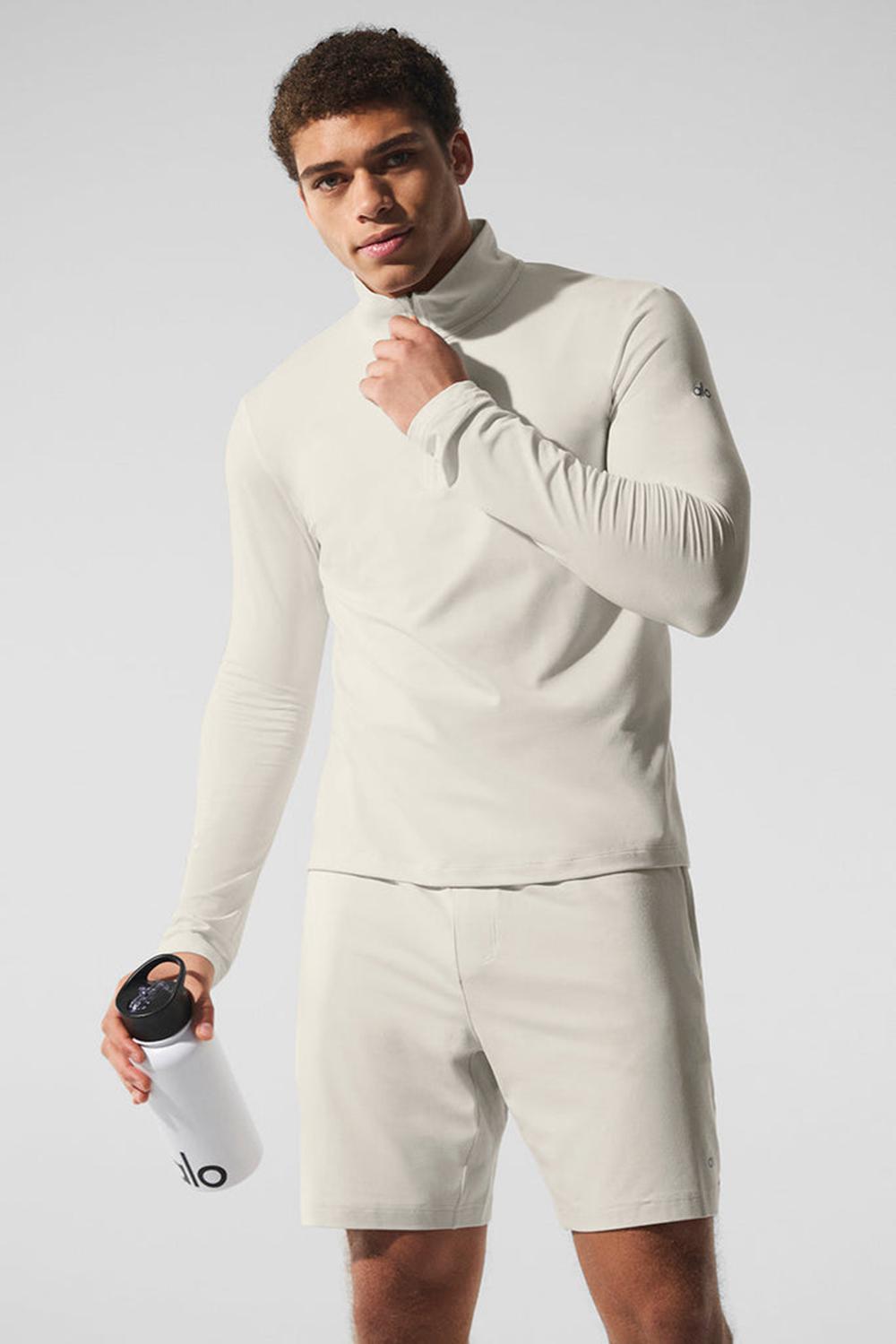 Alo Yoga Conquer 1/4 Zip Reform Miesten Pitkähihainen Bone | Suomi  6083-HRGDB