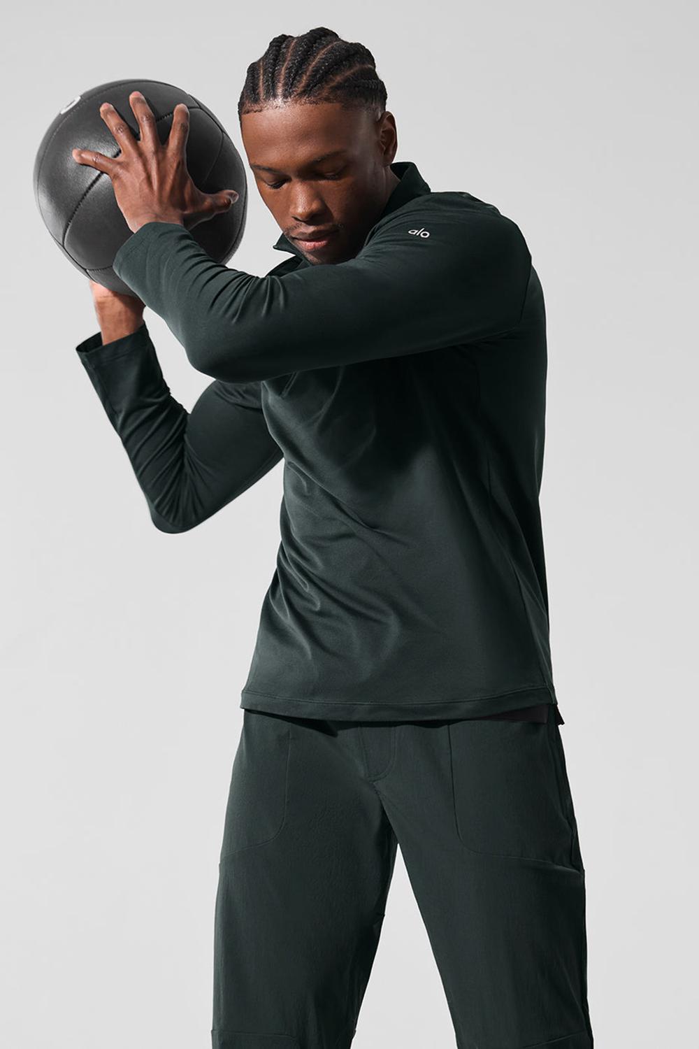 Alo Yoga Conquer 1/4 Zip Reform Miesten Pitkähihainen Vihreä | Suomi  8409-CWLAQ