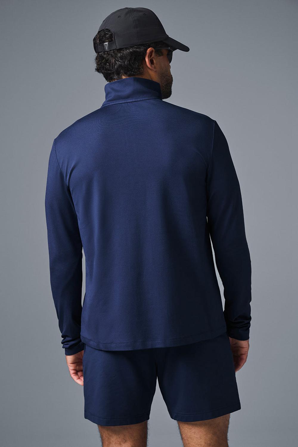 Alo Yoga Conquer 1/4 Zip Reform Miesten Pitkähihainen Laivastonsininen | Suomi  9067-CXWSM