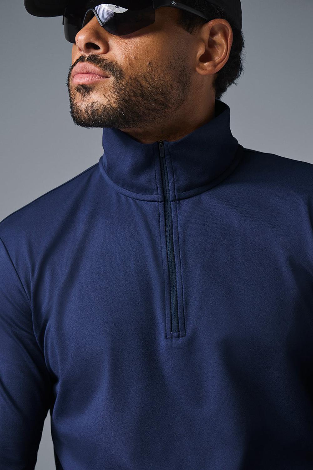 Alo Yoga Conquer 1/4 Zip Reform Miesten Pitkähihainen Laivastonsininen | Suomi  9067-CXWSM