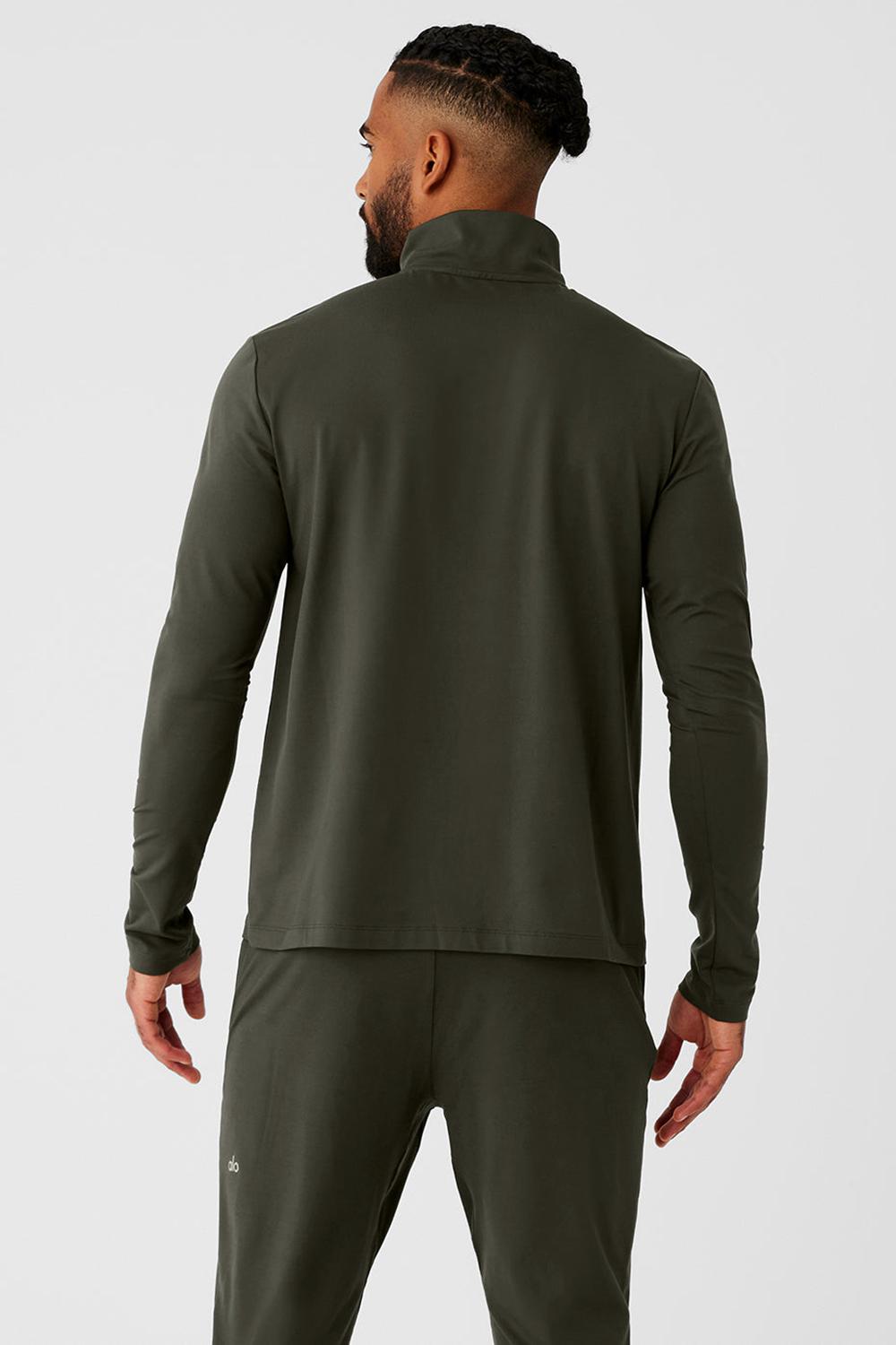 Alo Yoga Conquer 1/4 Zip Reform Miesten Pitkähihainen Vihreä | Suomi  6930-HIBTY