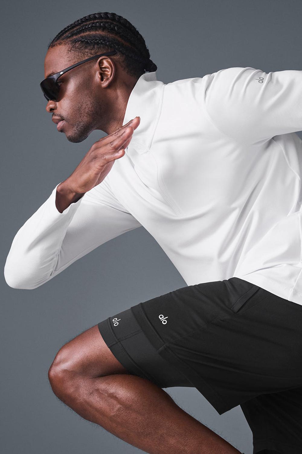 Alo Yoga Conquer 1/4 Zip Reform Miesten Pitkähihainen Valkoinen | Suomi  8213-LFSCA
