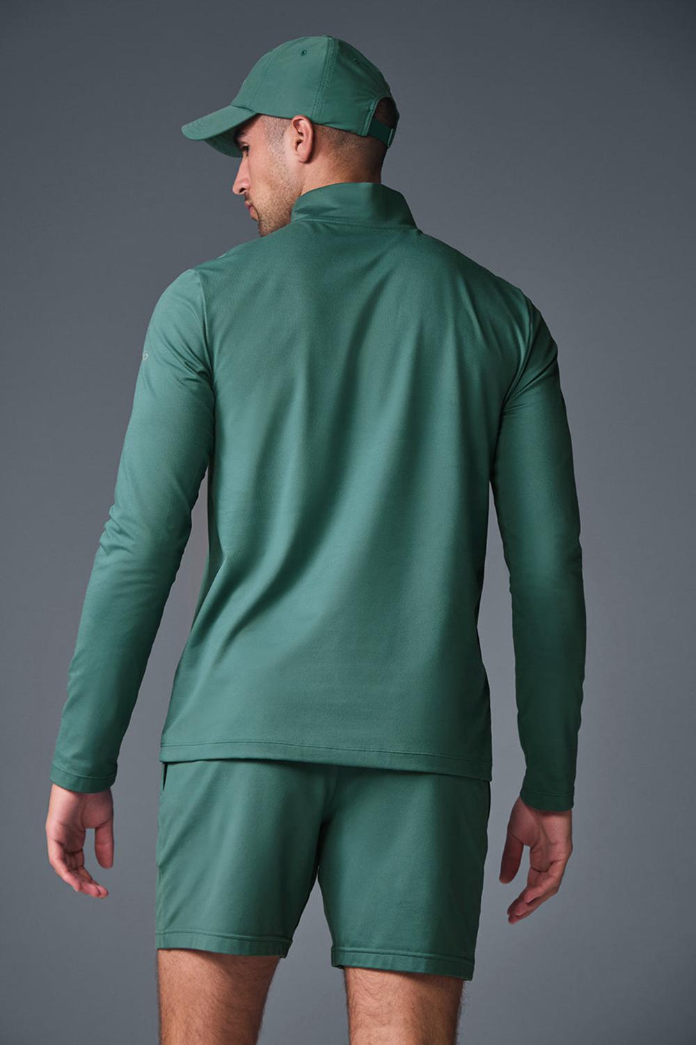 Alo Yoga Conquer 1/4 Zip Reform Miesten Pitkähihainen Winter Ivy | Suomi  8017-HCWEL