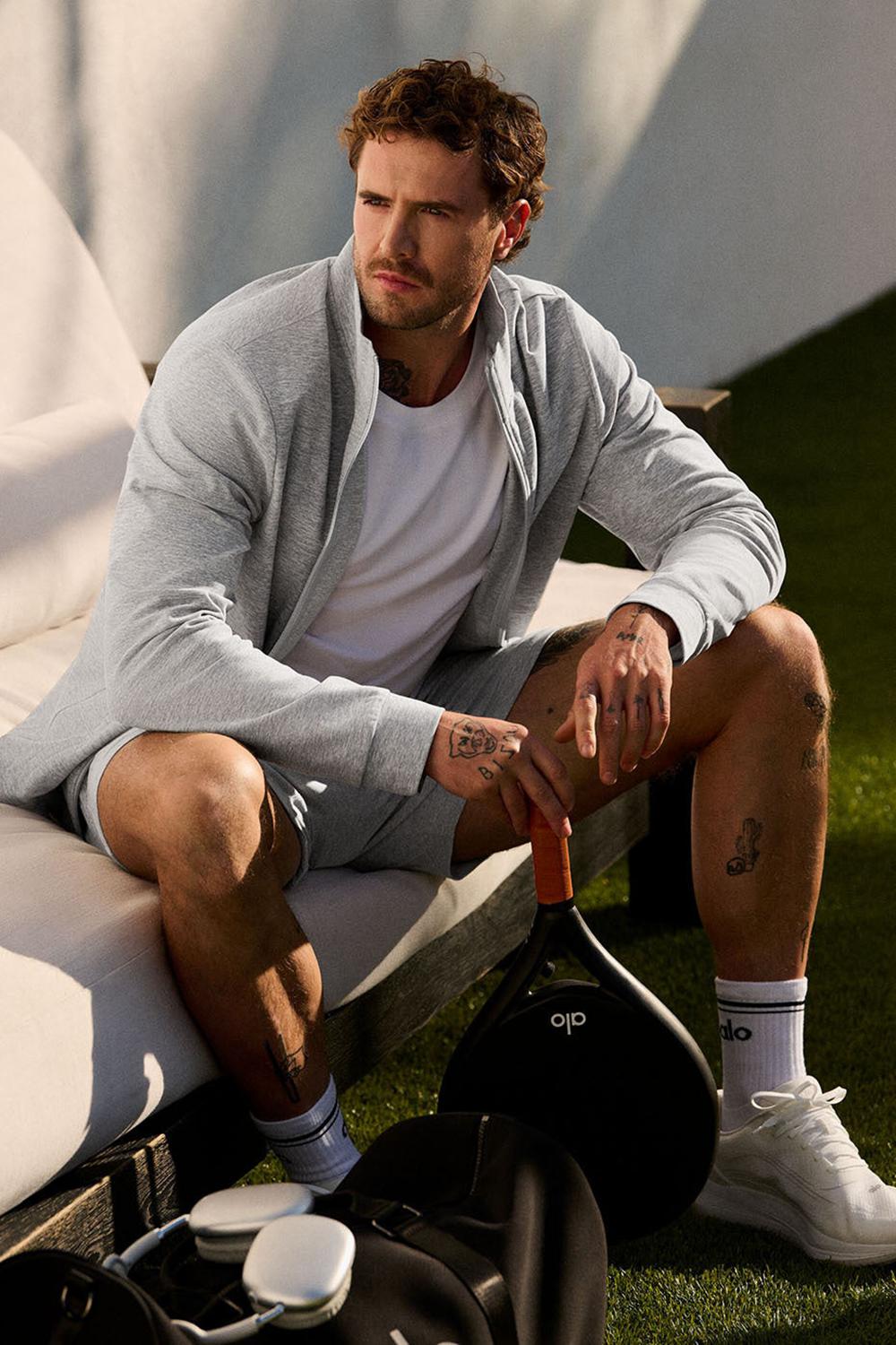 Alo Yoga Conquer Max Mock Neck Full Zip Miesten Takit Harmaat | Suomi  4627-QDKIT