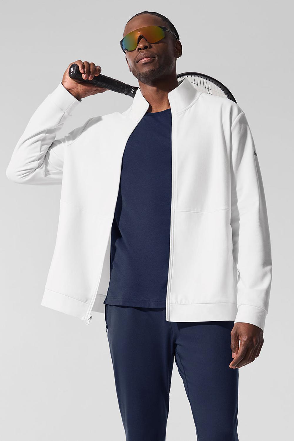 Alo Yoga Conquer Max Mock Neck Full Zip Miesten Takit Valkoinen | Suomi  2937-JWZFK
