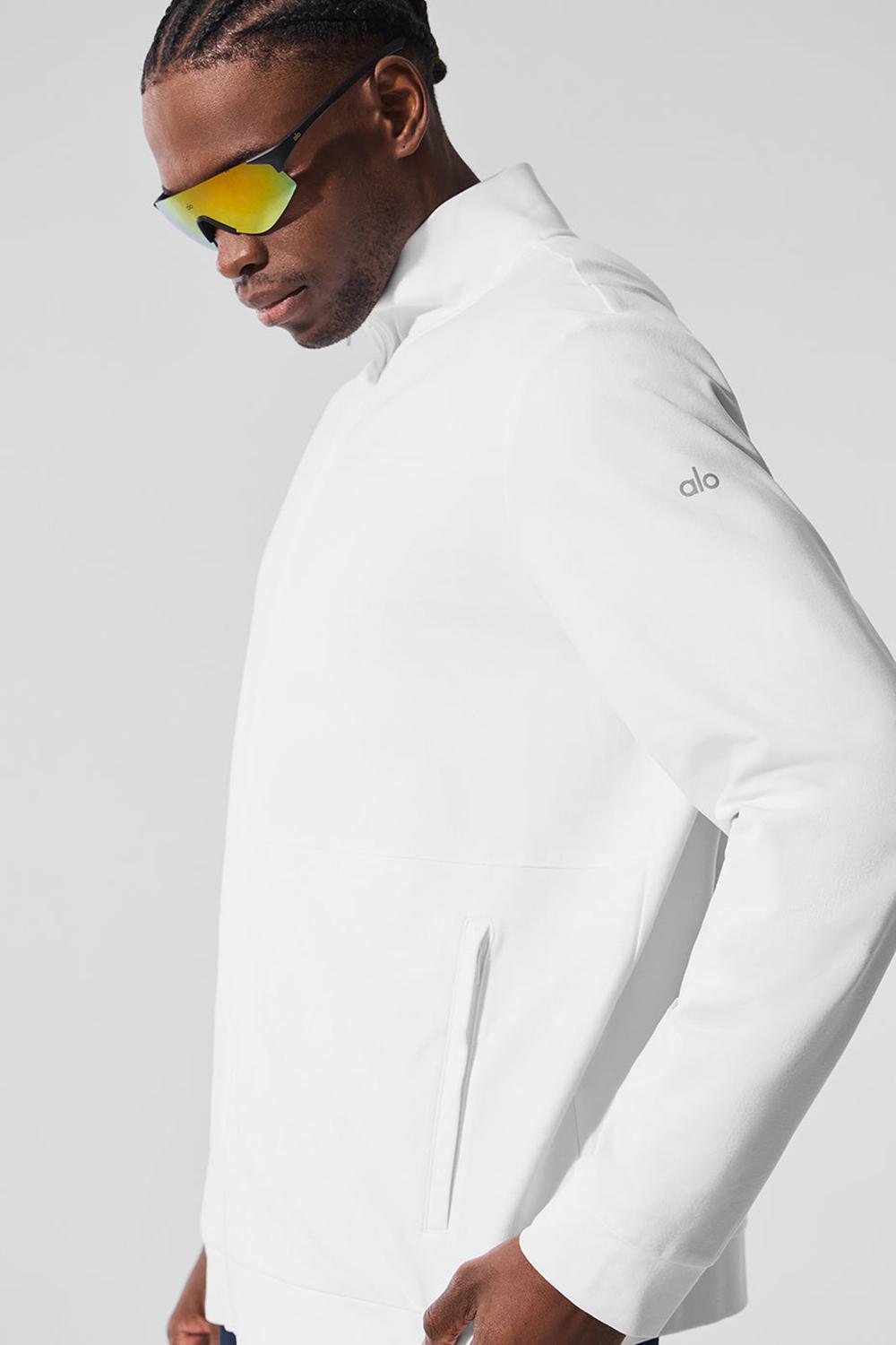 Alo Yoga Conquer Max Mock Neck Full Zip Miesten Takit Valkoinen | Suomi  2937-JWZFK