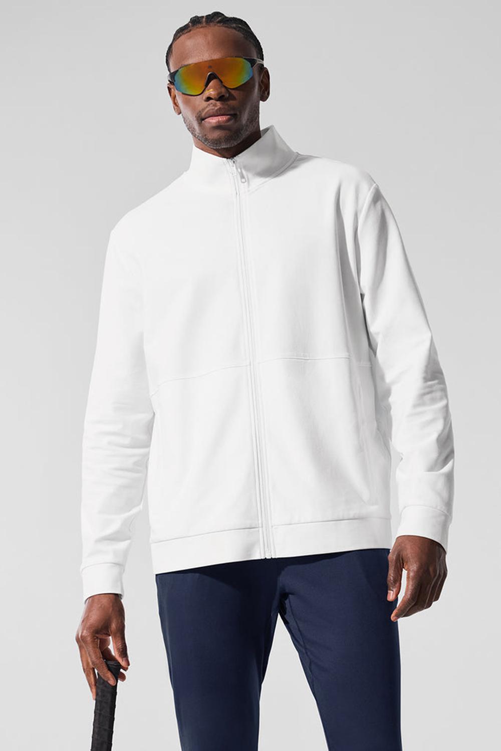 Alo Yoga Conquer Max Mock Neck Full Zip Miesten Takit Valkoinen | Suomi  2937-JWZFK