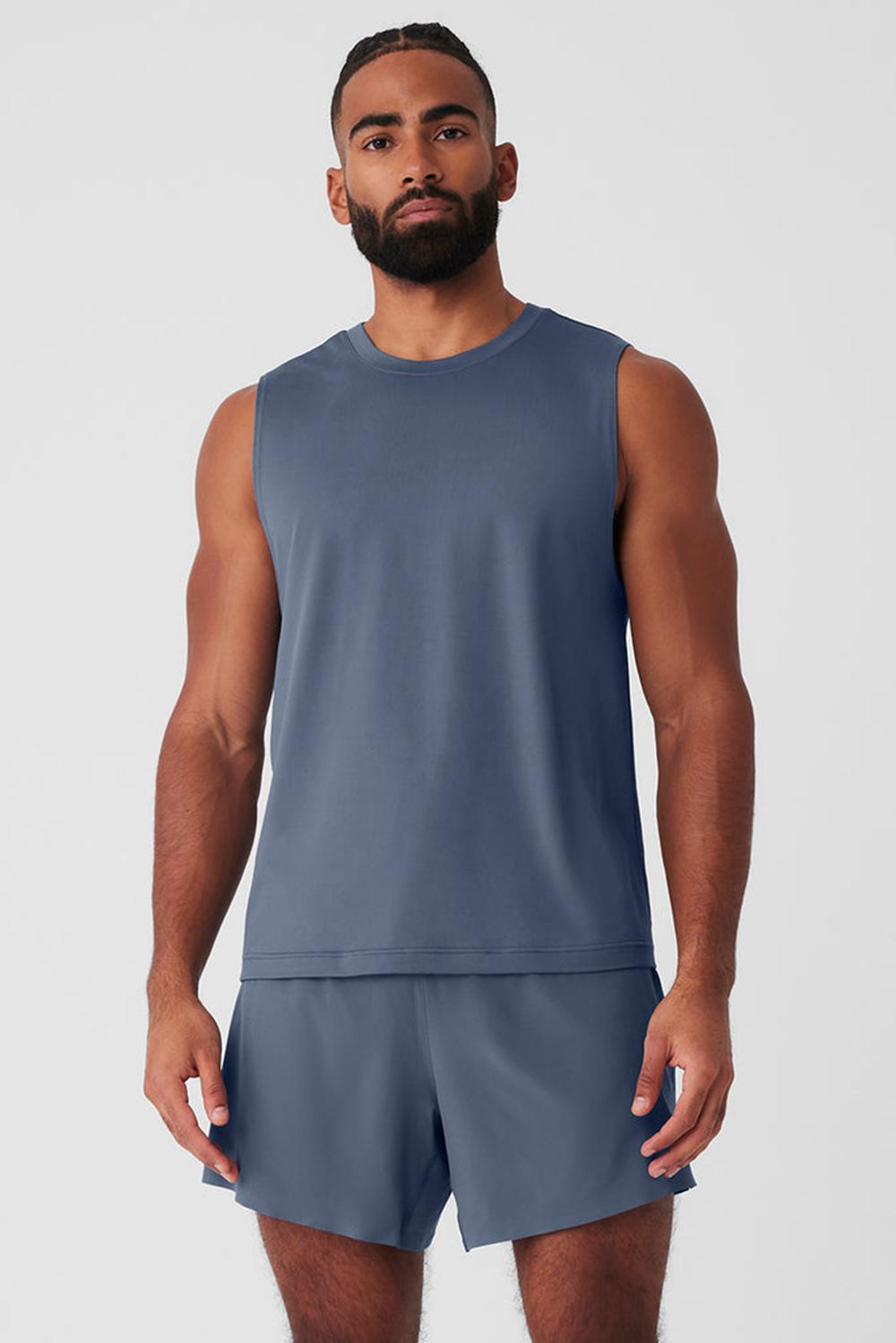 Alo Yoga Conquer Muscle Miesten Juoksupaidat Bluestone | Suomi  5349-DATIB
