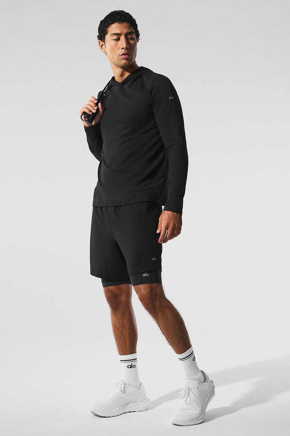 Alo Yoga Conquer React 2-In-1 Performance Miesten Shortsit Mustat Mustat | Suomi  6597-STFIO
