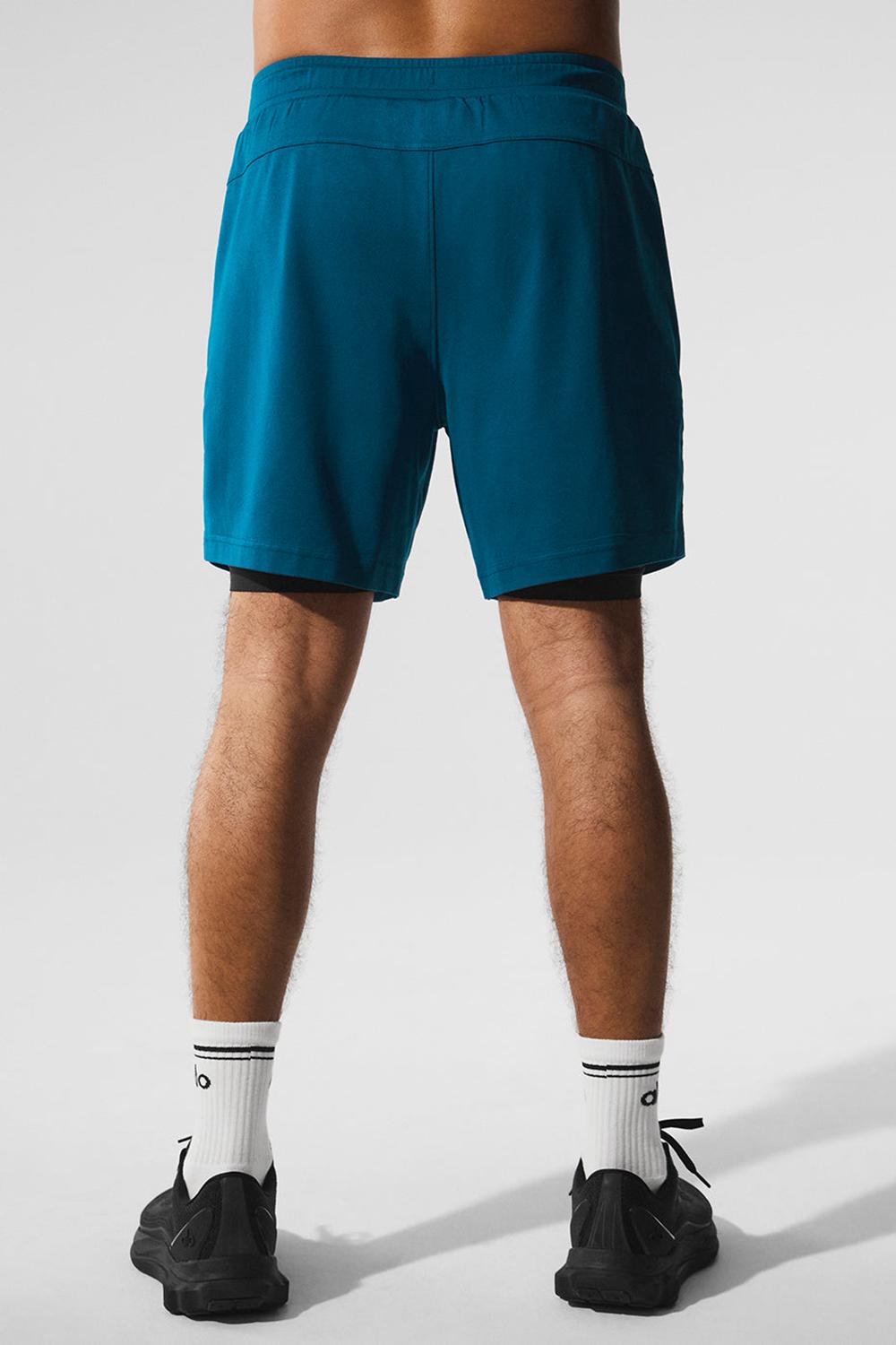 Alo Yoga Conquer React 2-In-1 Performance Miesten Shortsit Sininen Mustat | Suomi  8531-QMLXY