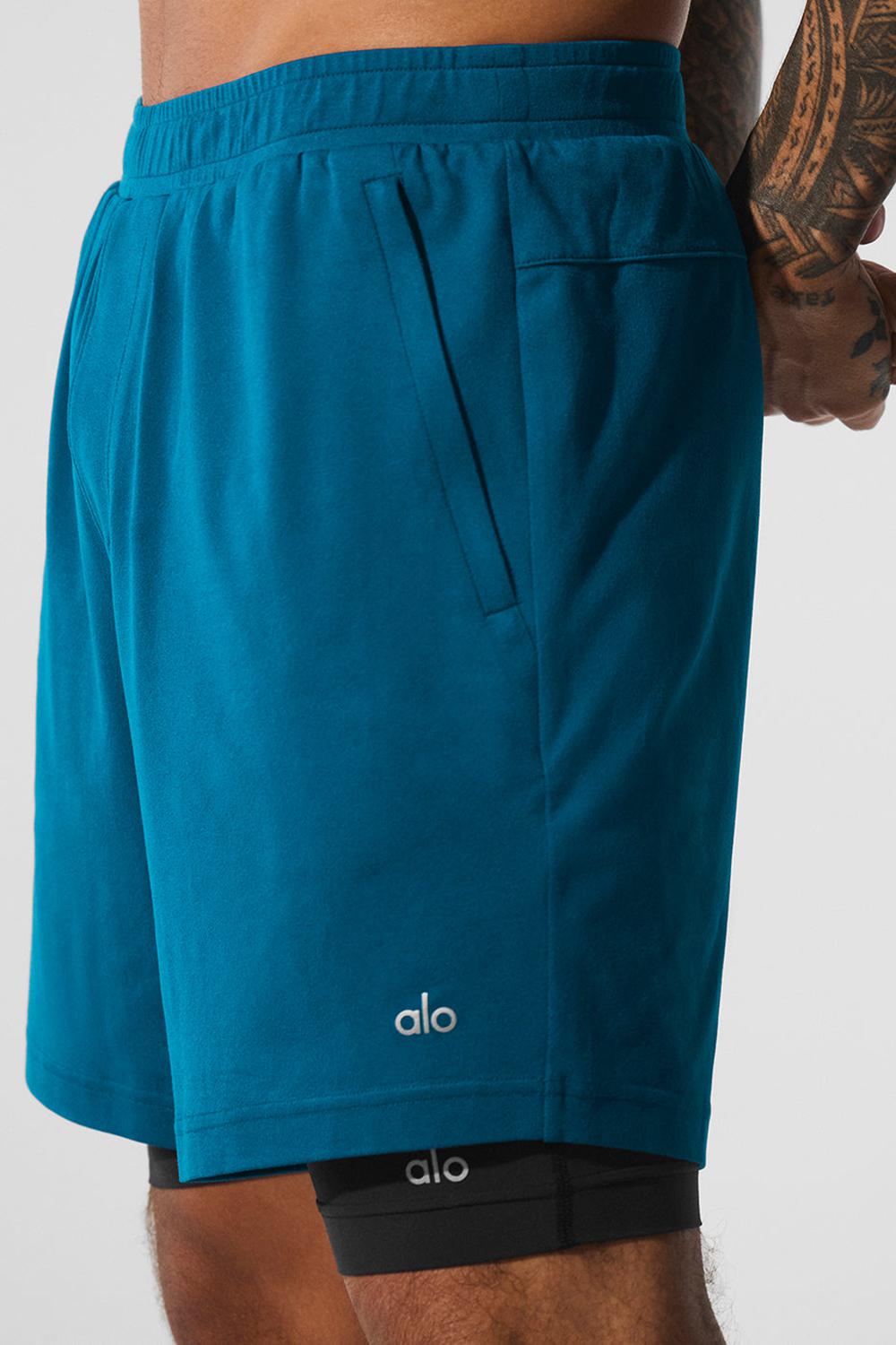 Alo Yoga Conquer React 2-In-1 Performance Miesten Shortsit Sininen Mustat | Suomi  8531-QMLXY