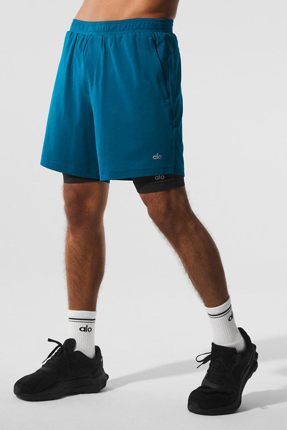 Alo Yoga Conquer React 2-In-1 Performance Miesten Shortsit Sininen Mustat | Suomi  8531-QMLXY