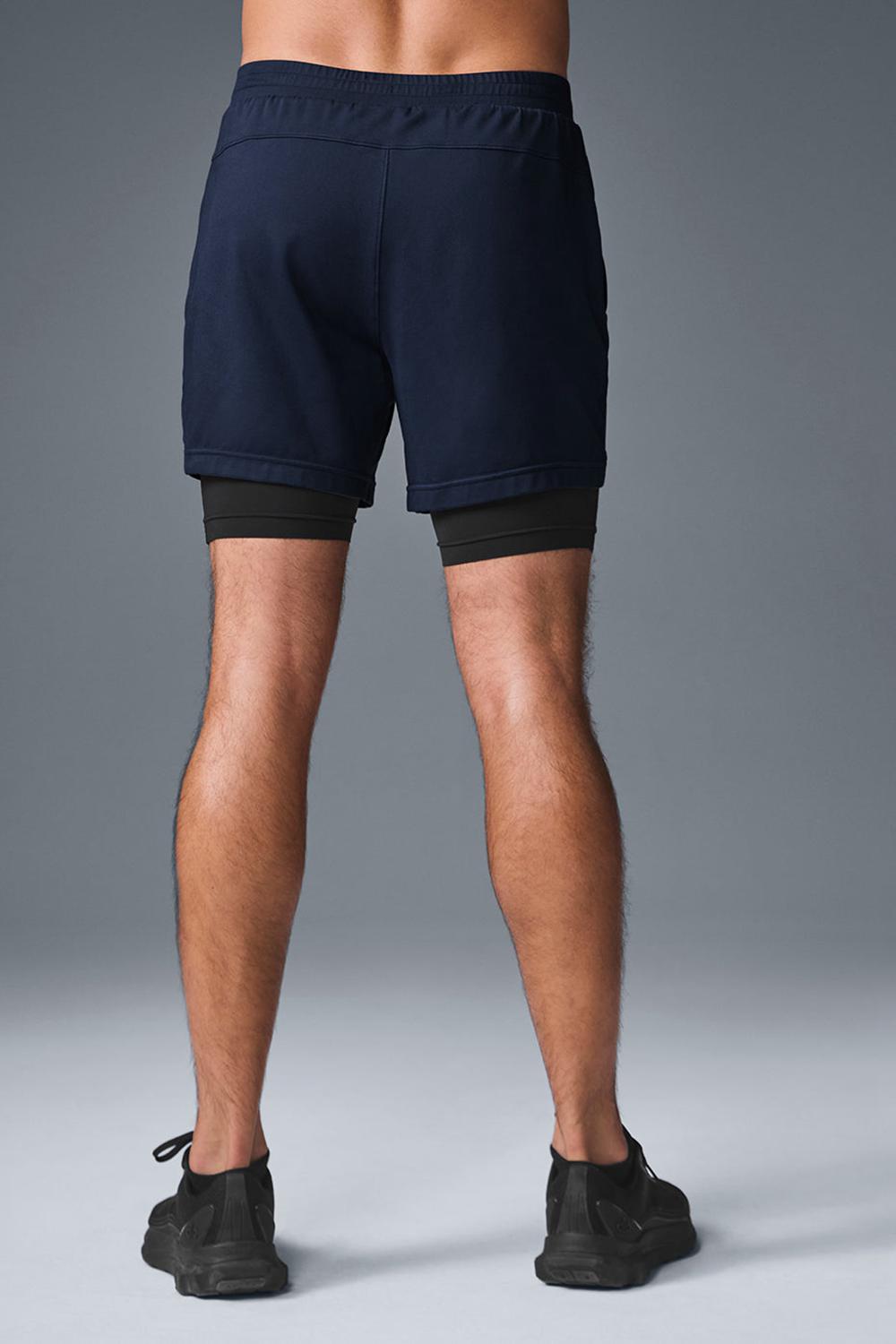 Alo Yoga Conquer React 2-In-1 Performance Miesten Shortsit Laivastonsininen Mustat | Suomi  3709-GFBXI