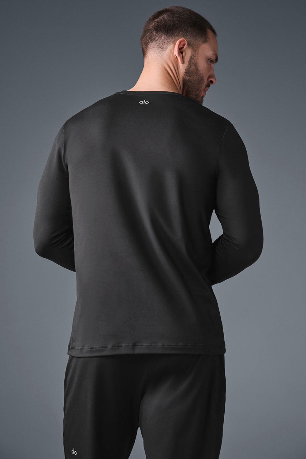 Alo Yoga Conquer Reform Crewneck Miesten Pitkähihainen Mustat | Suomi  4135-IGHUQ