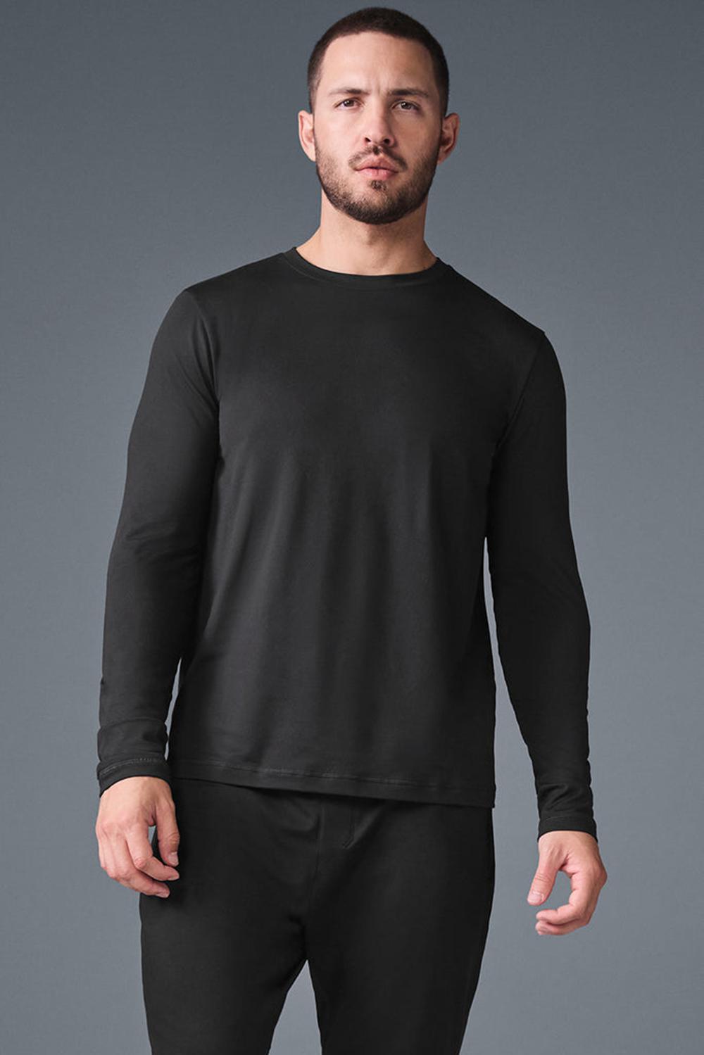 Alo Yoga Conquer Reform Crewneck Miesten Pitkähihainen Mustat | Suomi  4135-IGHUQ