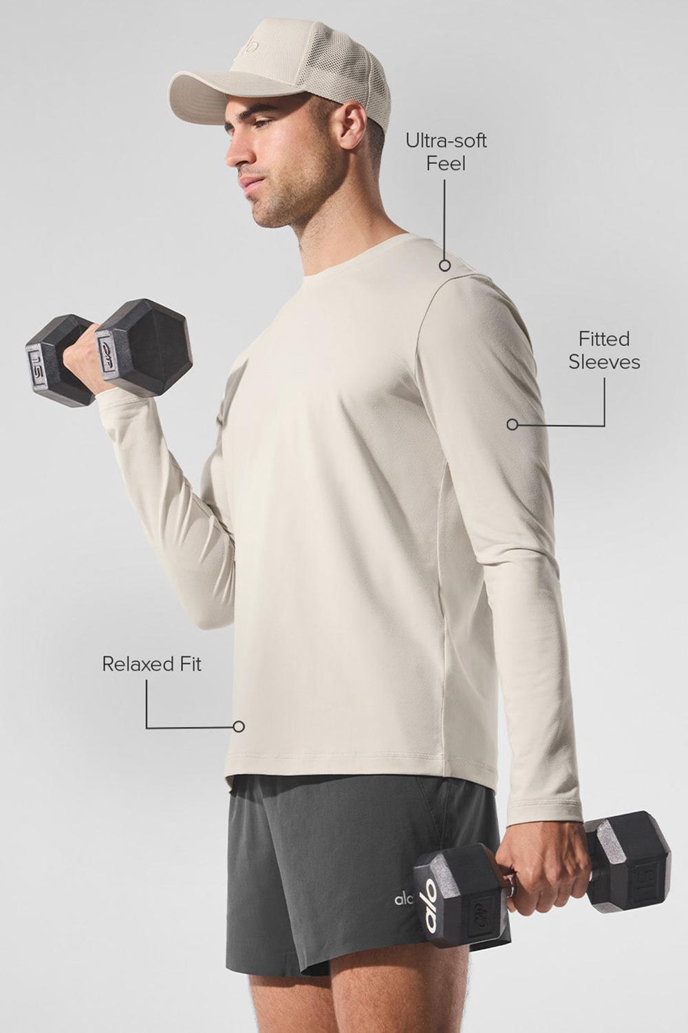 Alo Yoga Conquer Reform Crewneck Miesten Pitkähihainen Bone | Suomi  1079-OZFEX