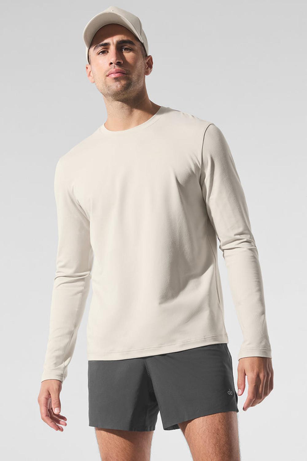 Alo Yoga Conquer Reform Crewneck Miesten Pitkähihainen Bone | Suomi  1079-OZFEX