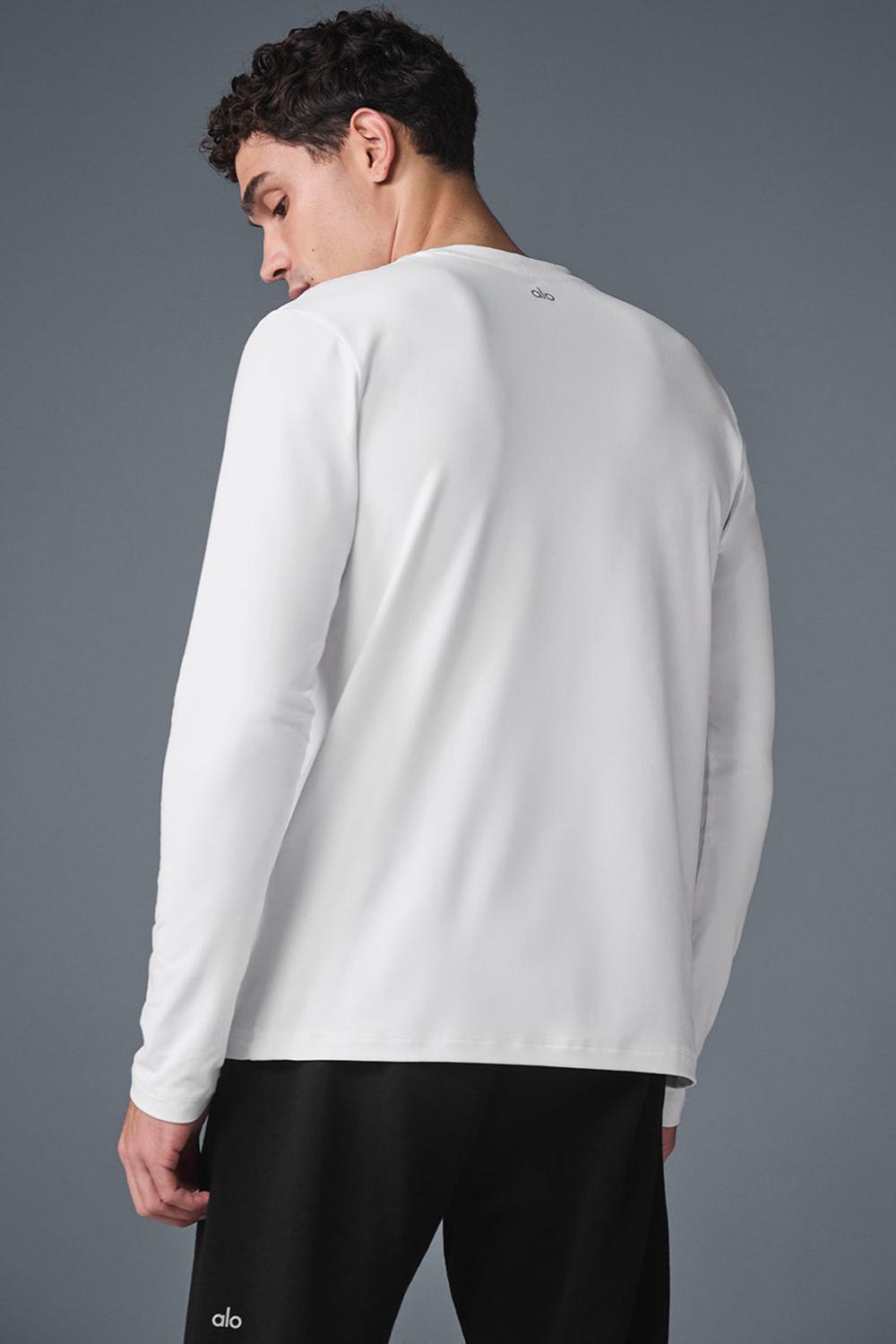 Alo Yoga Conquer Reform Crewneck Miesten Pitkähihainen Valkoinen | Suomi  1290-PDIJT