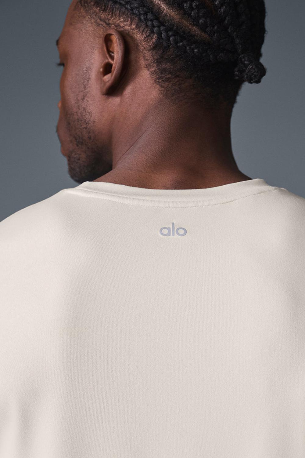 Alo Yoga Conquer Reform Crewneck Miesten Short Sleeve Bone | Suomi  2019-TFDIQ