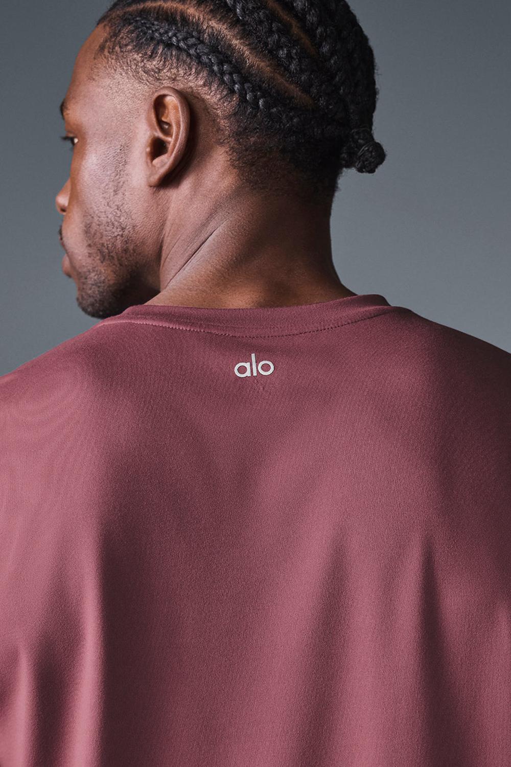 Alo Yoga Conquer Reform Crewneck Miesten Short Sleeve Viininpunainen | Suomi  6247-ESGLX