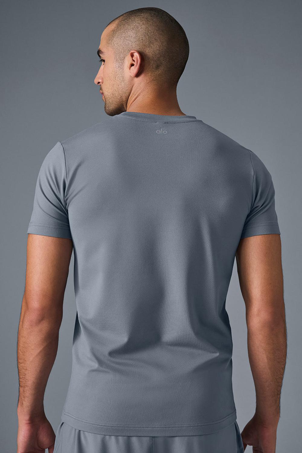Alo Yoga Conquer Reform Crewneck Sleeve Miesten Short Sleeve Harmaat | Suomi  2074-LAEQN