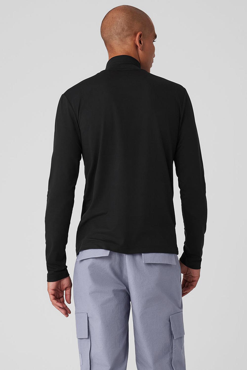 Alo Yoga Conquer Reform Mock Neck Miesten Pitkähihainen Mustat | Suomi  4291-GNORB