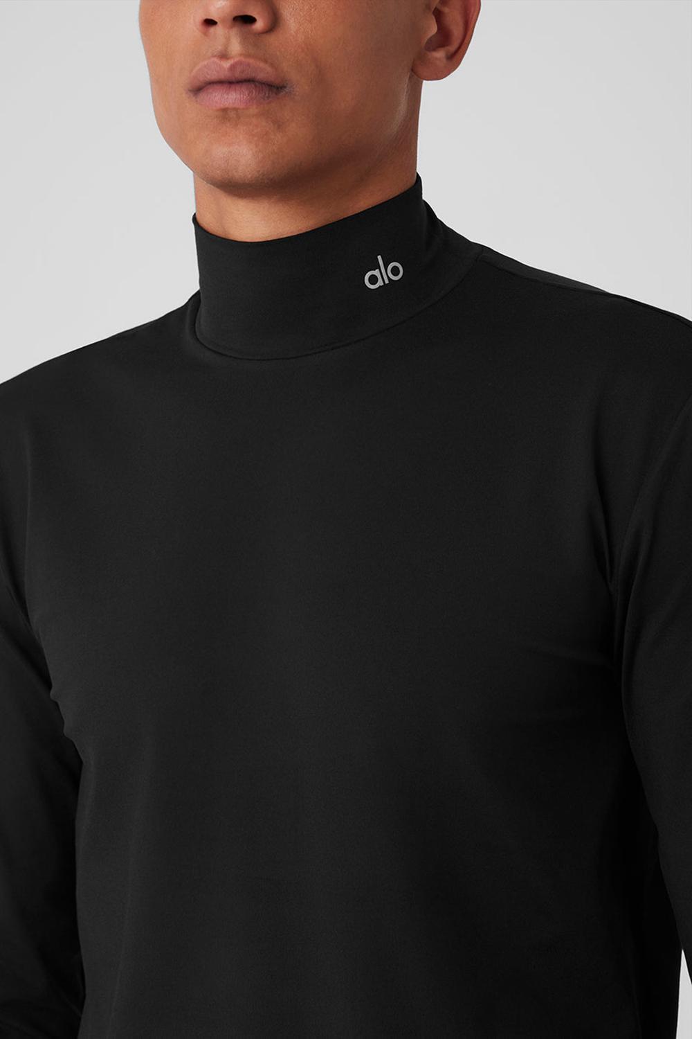 Alo Yoga Conquer Reform Mock Neck Miesten Pitkähihainen Mustat | Suomi  4291-GNORB