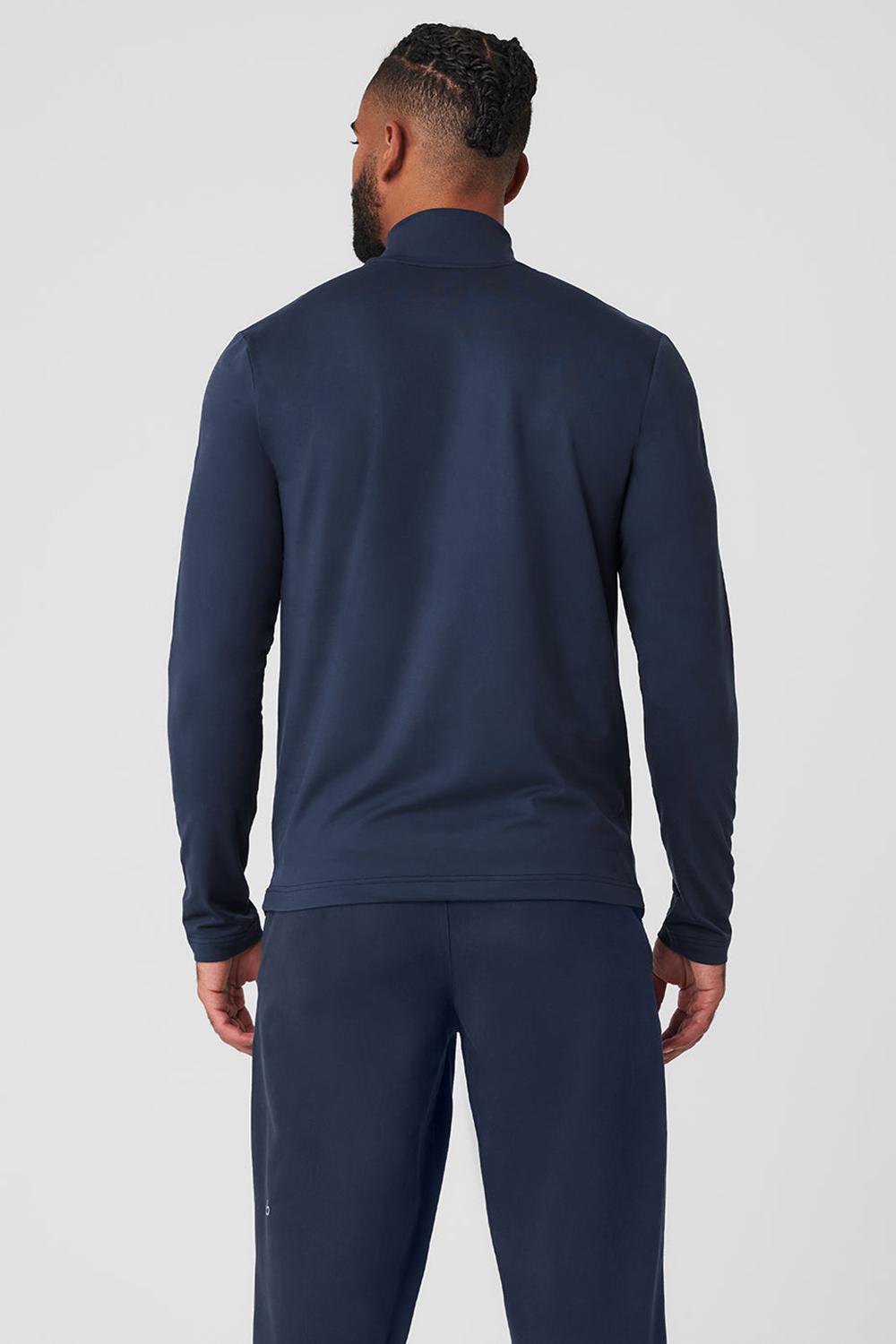 Alo Yoga Conquer Reform Mock Neck Miesten Pitkähihainen Laivastonsininen | Suomi  2970-XIGTP