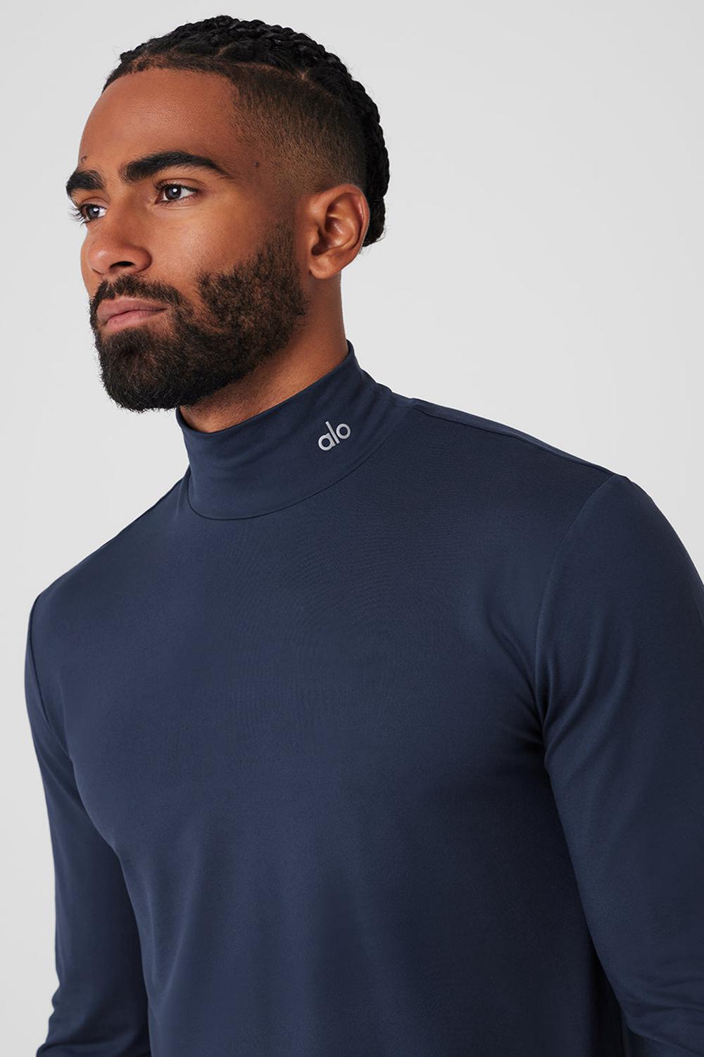 Alo Yoga Conquer Reform Mock Neck Miesten Pitkähihainen Laivastonsininen | Suomi  2970-XIGTP