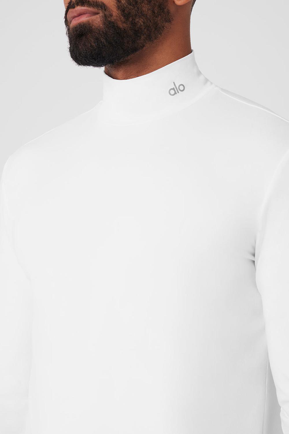 Alo Yoga Conquer Reform Mock Neck Miesten Pitkähihainen Valkoinen | Suomi  5268-MYIPH