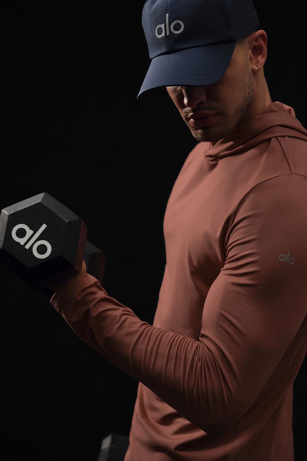 Alo Yoga Conquer Reform With Hood Miesten Pitkähihainen Chestnut | Suomi  4325-PWDGR