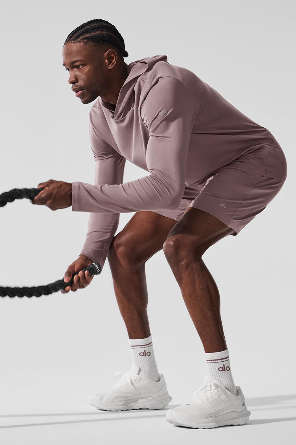Alo Yoga Conquer Reform With Hood Miesten Pitkähihainen Mushroom | Suomi  6041-KJEZN