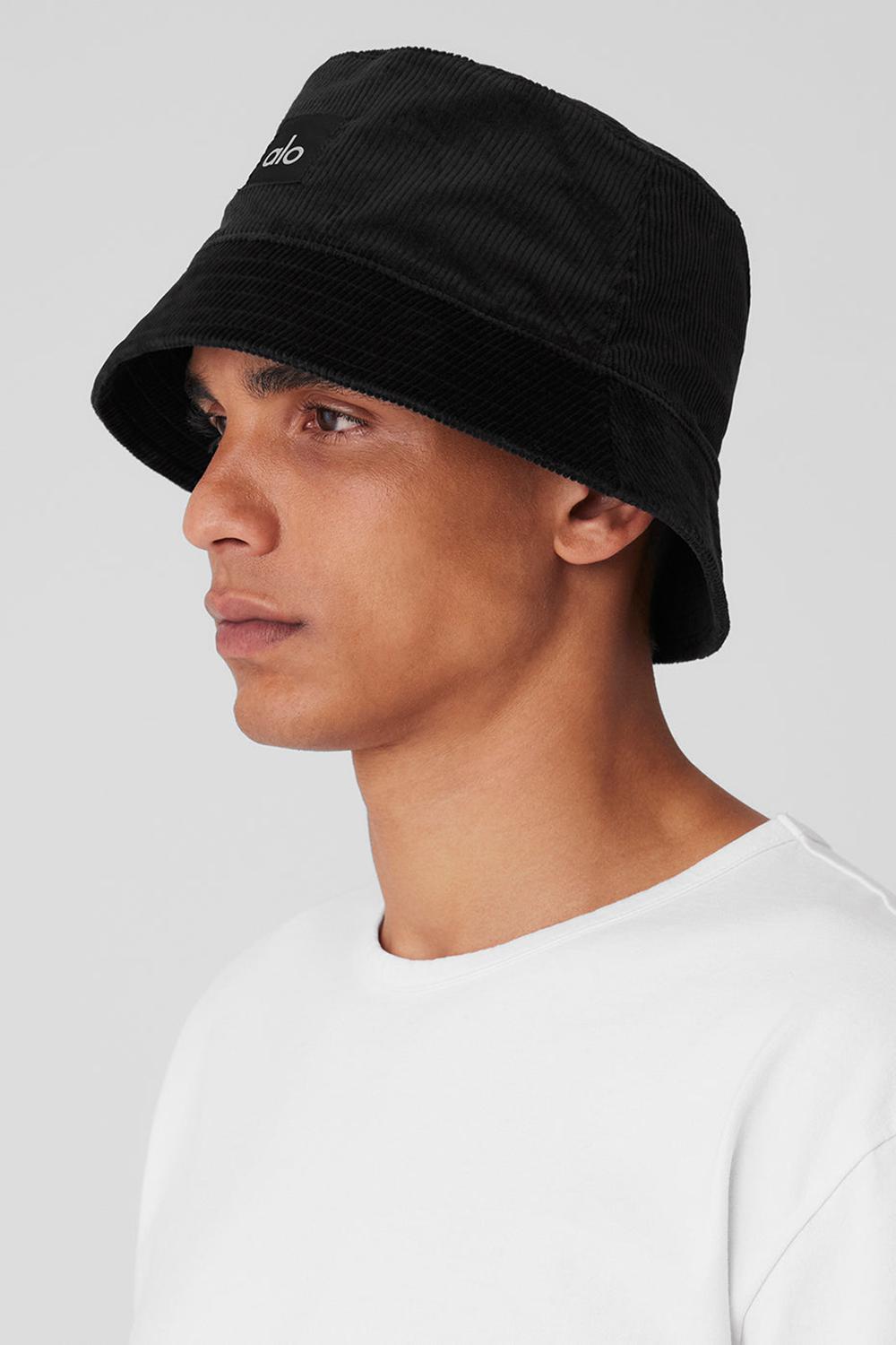 Alo Yoga Corduroy Neighborhood Miesten Bucket Hattu Mustat | Suomi  0948-VPZDE