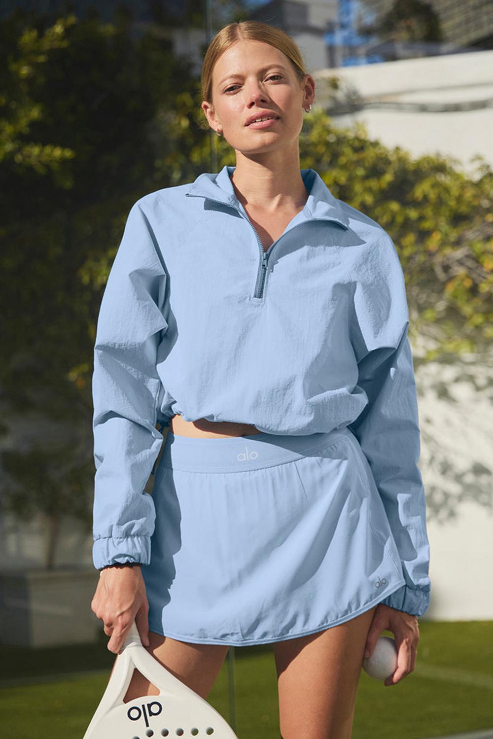 Alo Yoga Cropped 1/4 Zip Alumni Naisten Villapusero Sininen | Suomi  8469-ZTVAR