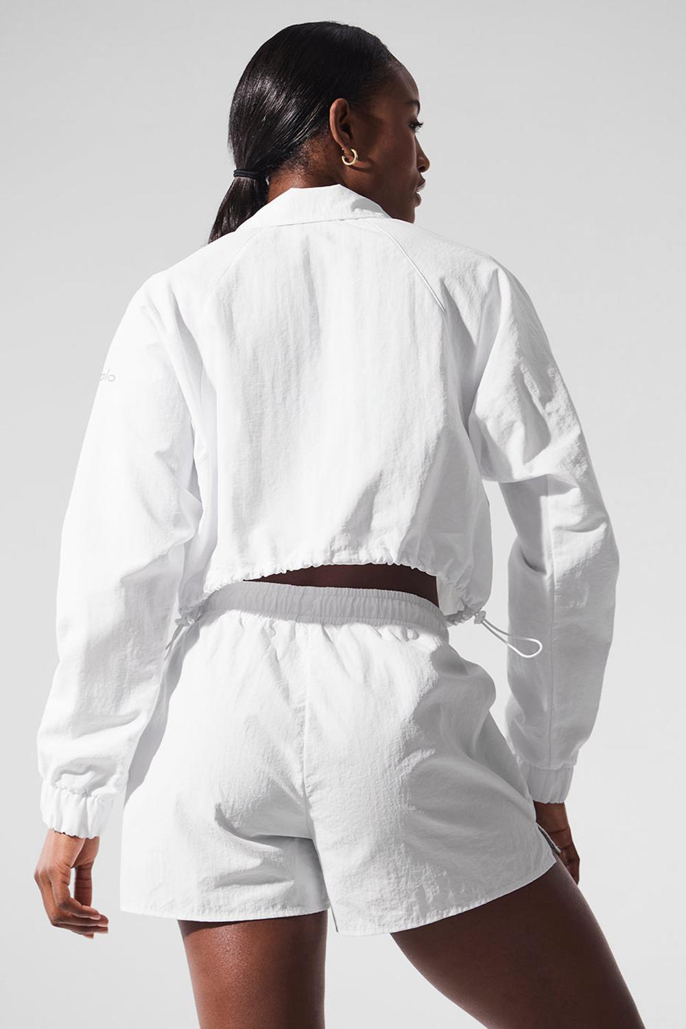 Alo Yoga Cropped 1/4 Zip Alumni Naisten Villapusero Valkoinen | Suomi  7420-XOPCF