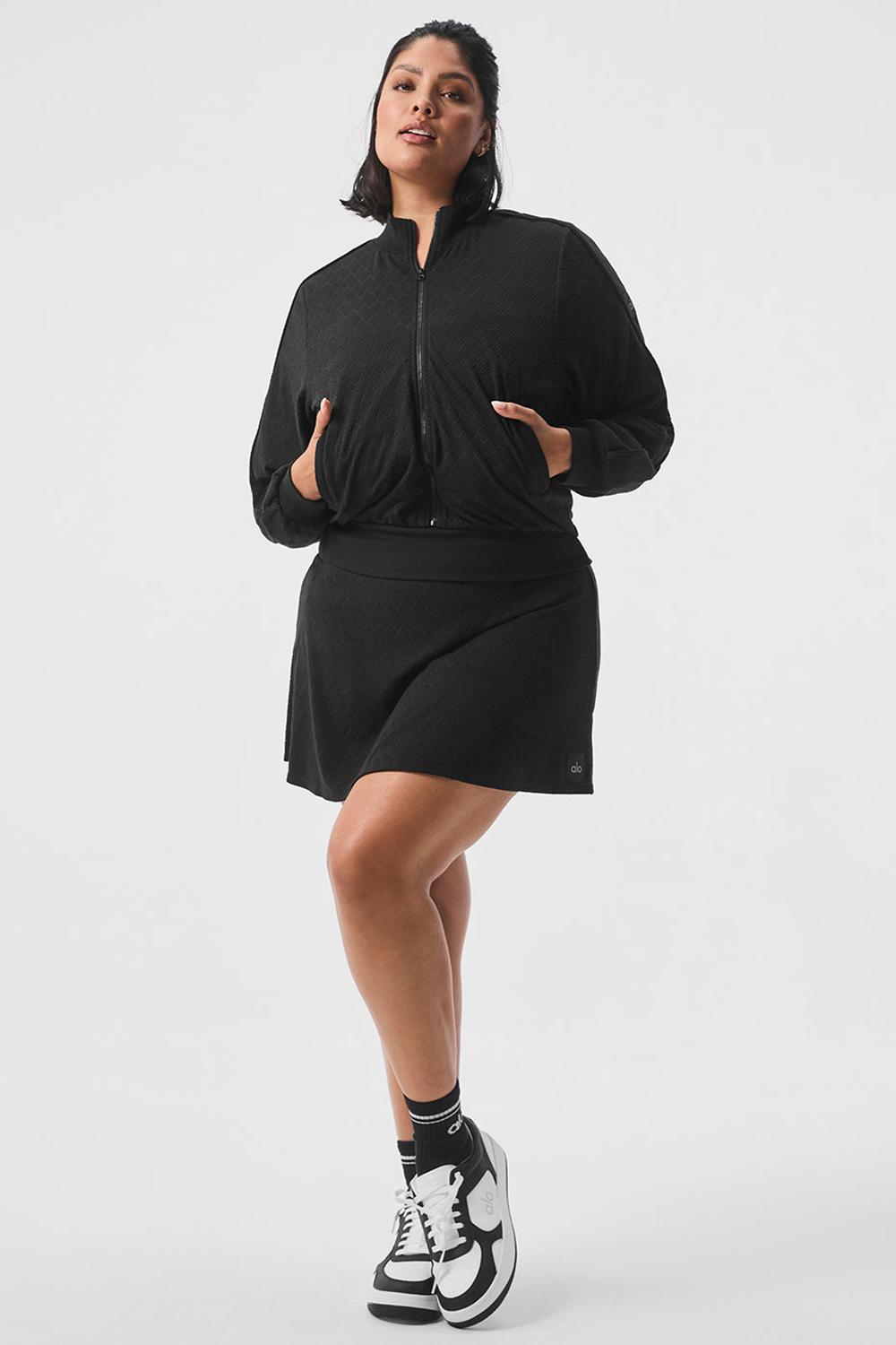 Alo Yoga Cropped Doubles Only Full Zip Naisten Takit Mustat | Suomi  9682-HDFRC
