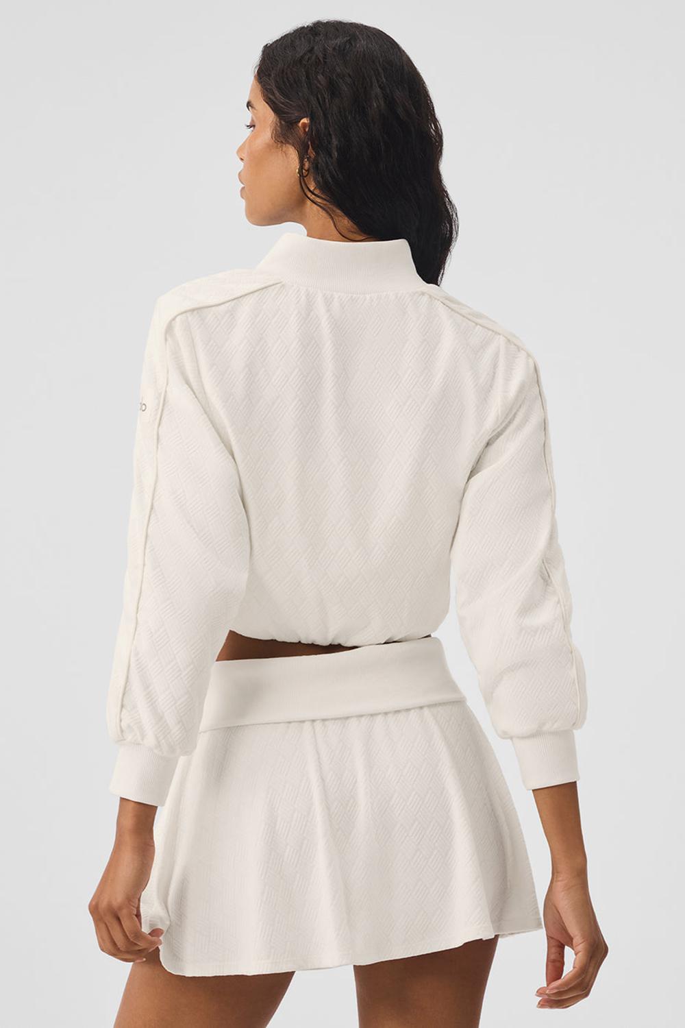 Alo Yoga Cropped Doubles Only Full Zip Naisten Takit Ivory | Suomi  7153-TRFXL