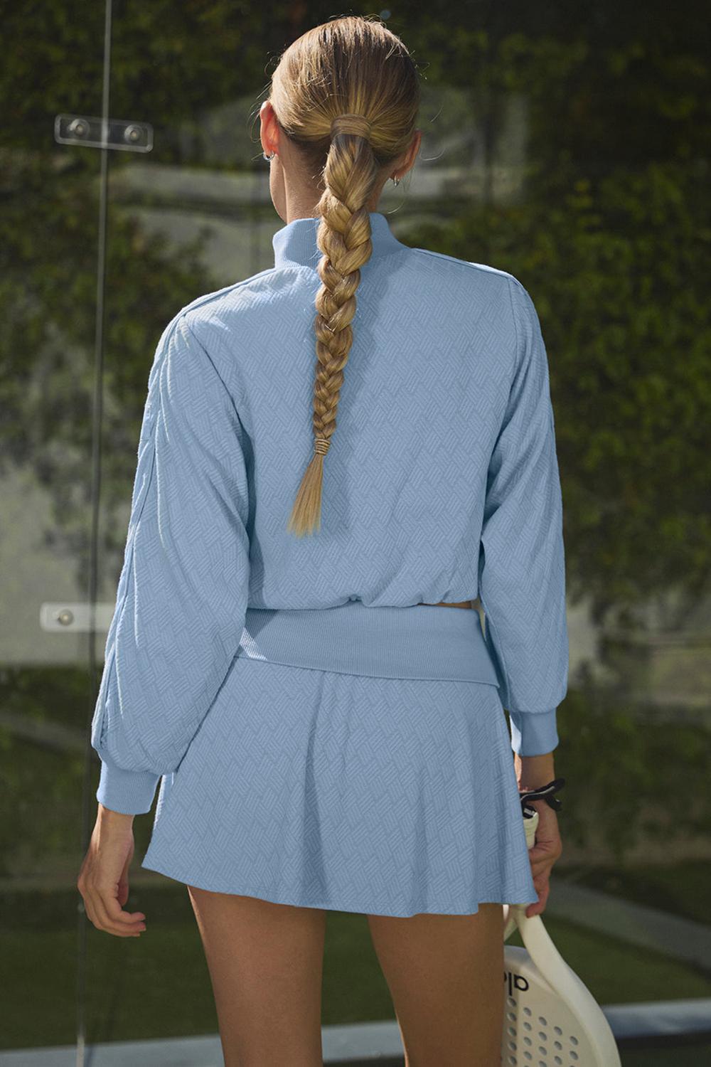 Alo Yoga Cropped Doubles Only Full Zip Naisten Takit Sininen | Suomi  6725-EGSNT