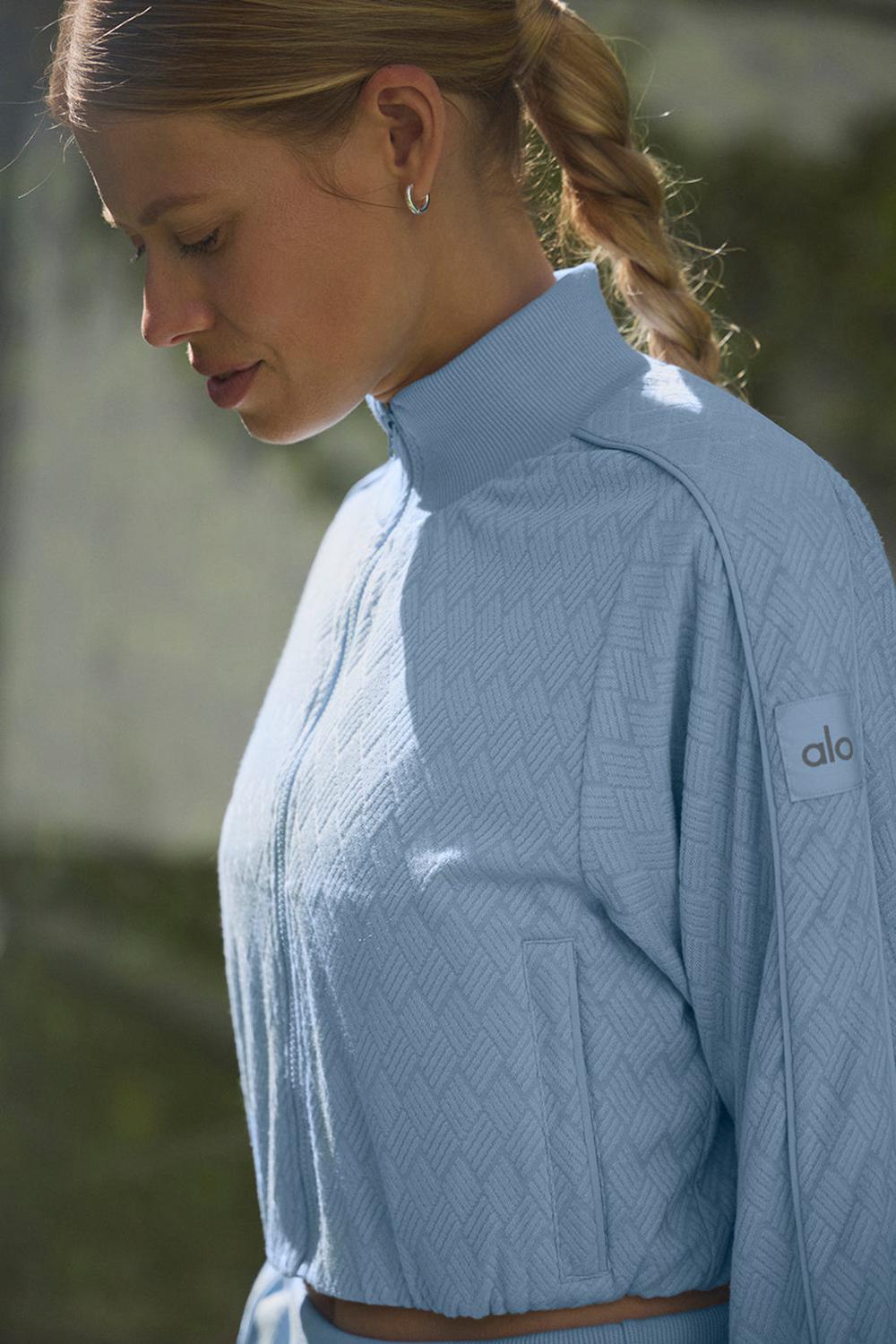 Alo Yoga Cropped Doubles Only Full Zip Naisten Takit Sininen | Suomi  6725-EGSNT