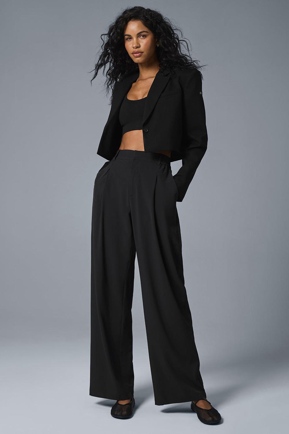 Alo Yoga Cropped First-Class Naisten Bleiseri Mustat | Suomi  8195-LXSOW