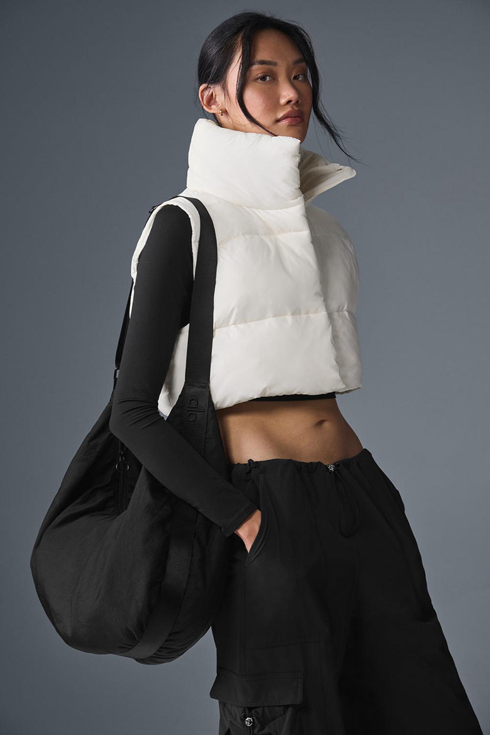 Alo Yoga Cropped Gold Rush Puffer Naisten Liivi Ivory | Suomi  4853-WFDHX